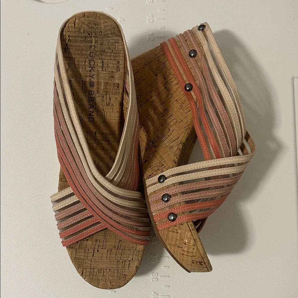 Lucky Brand Cork Wedges, Size 7 - Picture 2 of 6